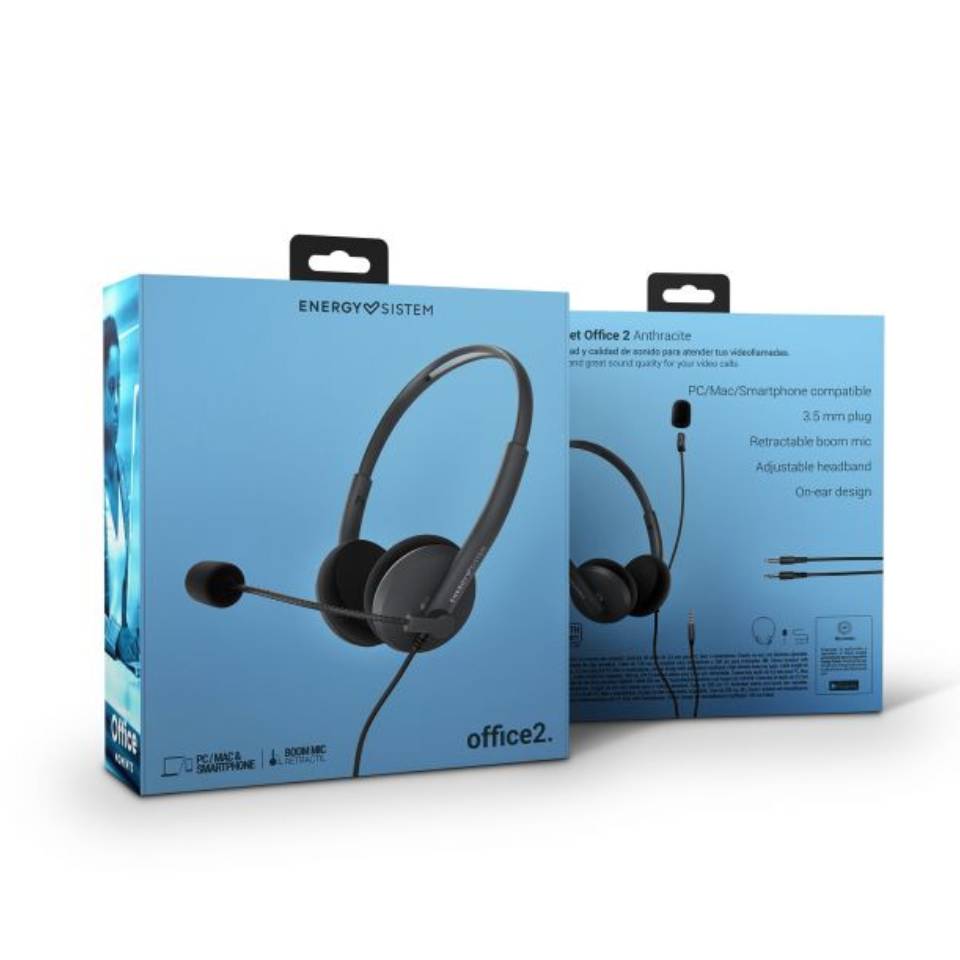 Energy Sistem Audífonos Oficina Headset Office 2 Anthracite - Imagen 4