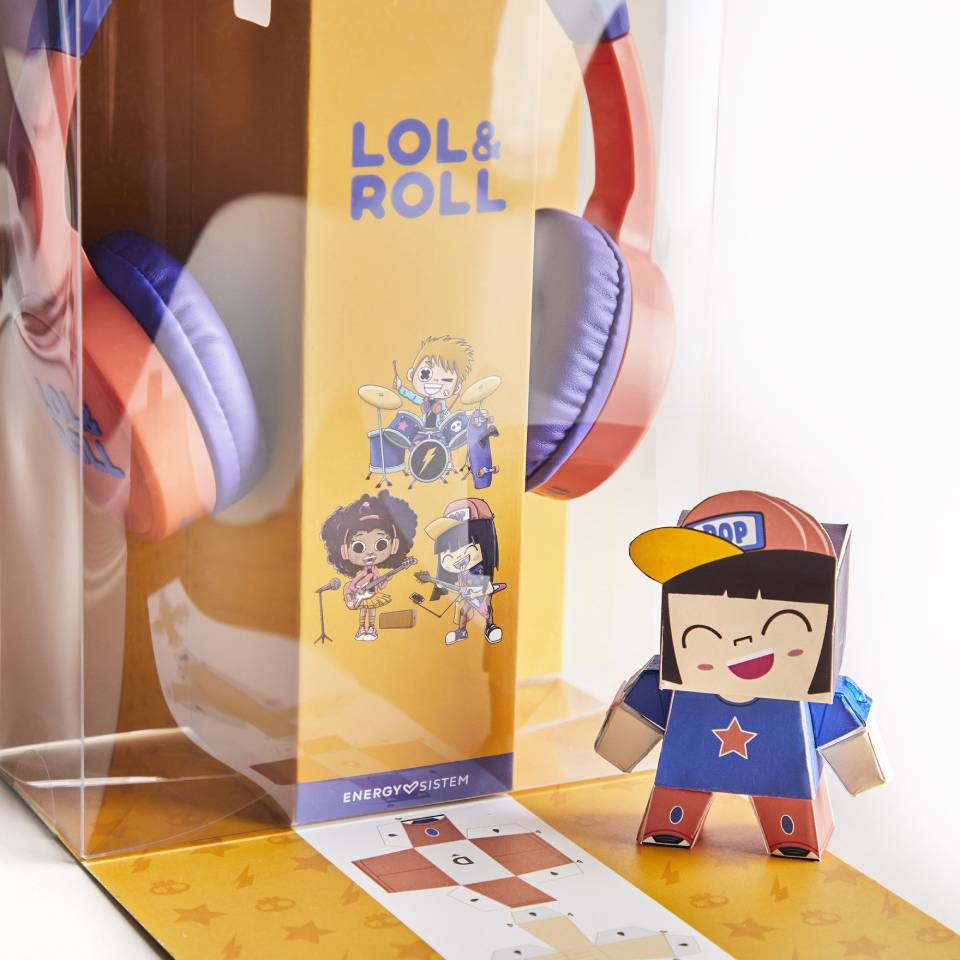 Energy Sistem Audífonos de diadema Lol&Roll Pop para Niños - Naranja - Imagen 5