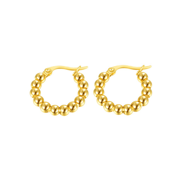 Aretes Argollas Destello Dorado, Acero