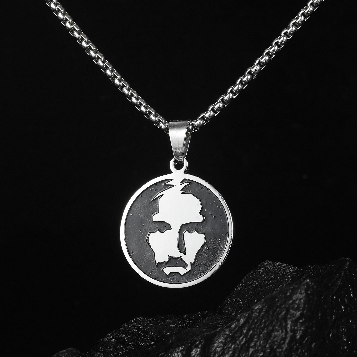 Collar Rostro de Jesús Acero - Imagen 2