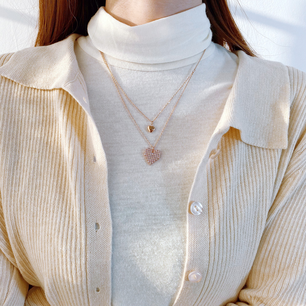 Collar Corazón Deslumbrante Acero - Imagen 2