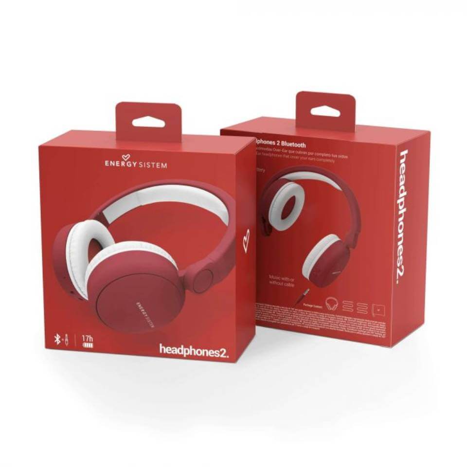 Energy Sistem Audífonos Headphones 2 Bluetooth Rojo - Imagen 4