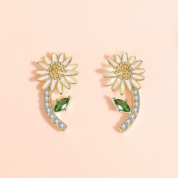 Aretes Girasoles Brillantes - Imagen 2