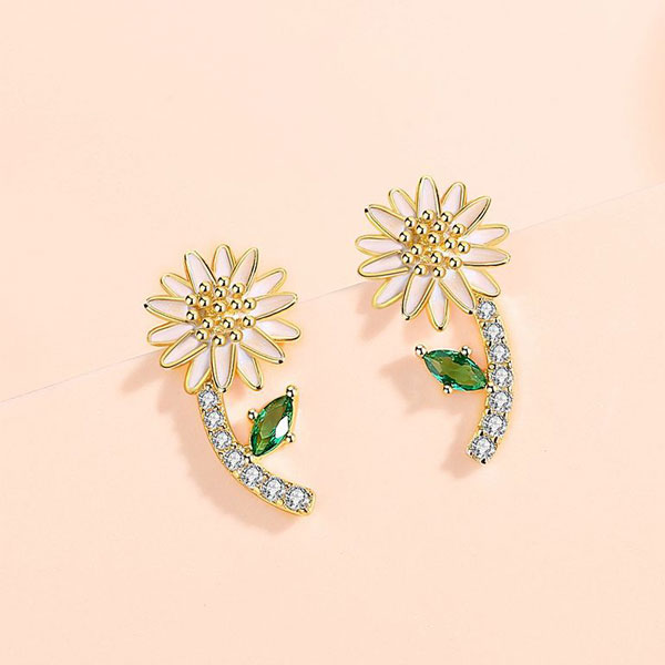 Aretes Girasoles Brillantes - Imagen 3