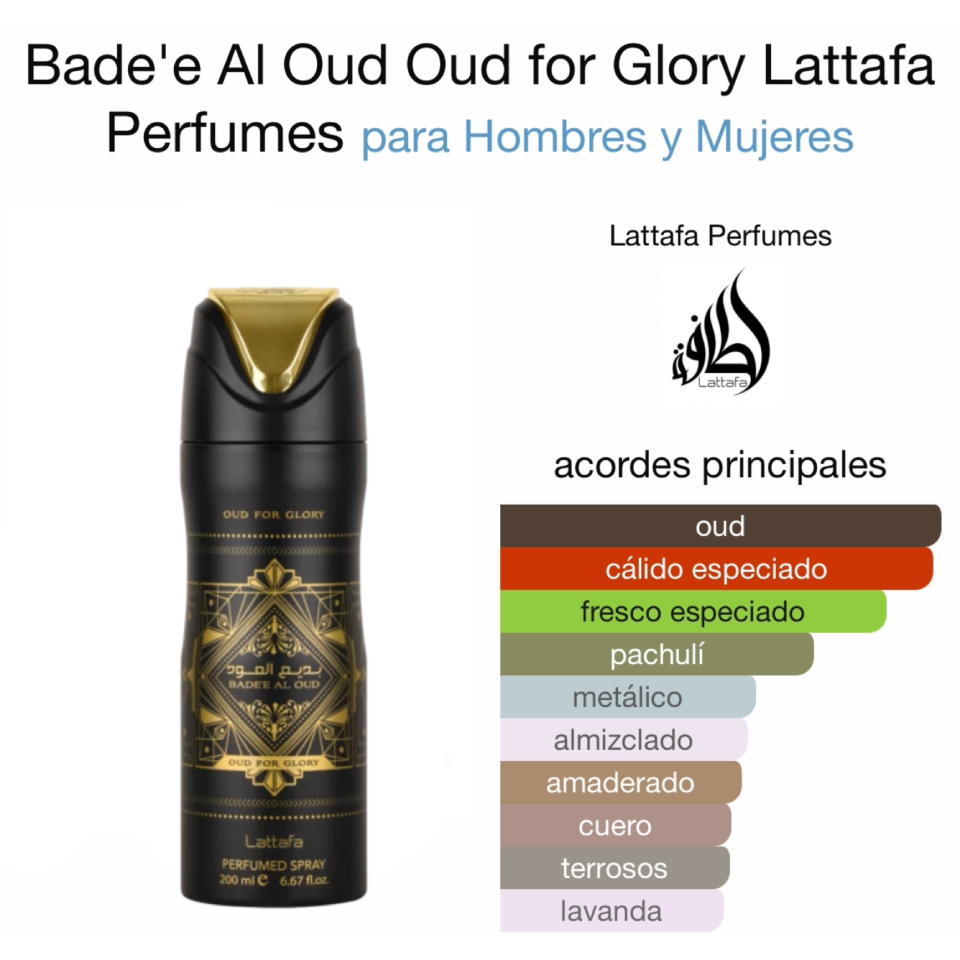 Lattafa Bade'e Al Oud for Glory Perfumed Spray 200 ml - Imagen 2
