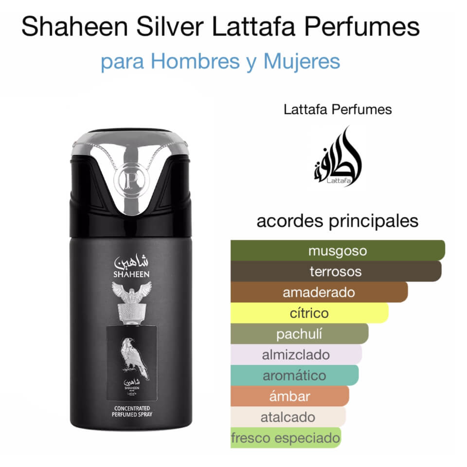 Lattafa Shaheen Silver Perfumed Spray 250 ml - Imagen 2