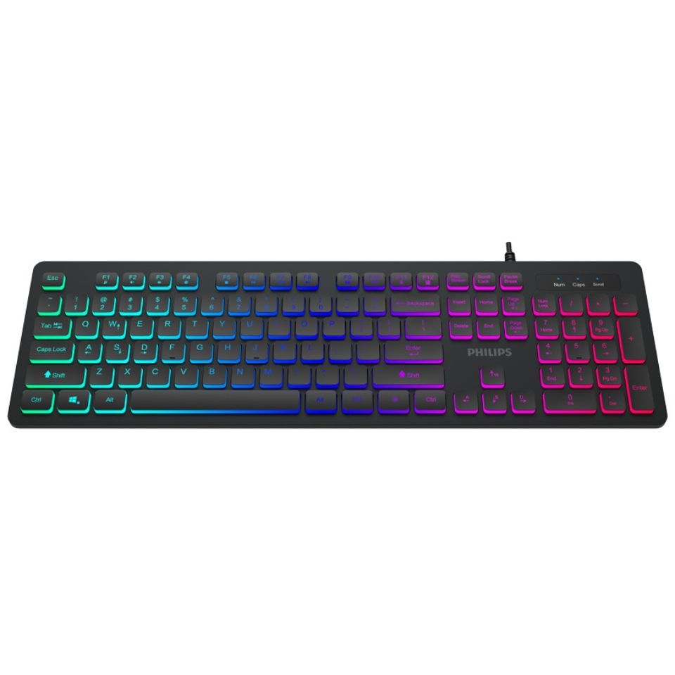 Philips Teclado Gaming SPK8264 Ultradelgado - Silencioso - iluminado