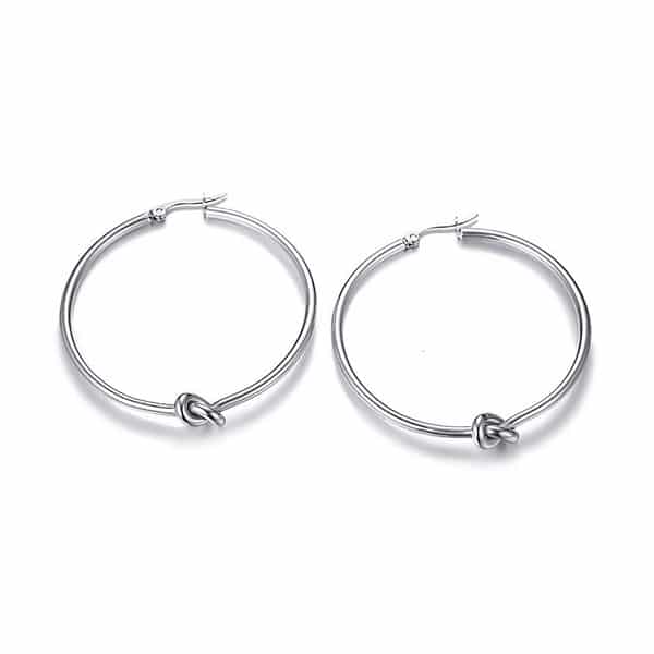 Aretes Argollas con Nudo Acero