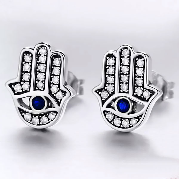 Aretes Mano de Fátima - Hamsa - Imagen 2