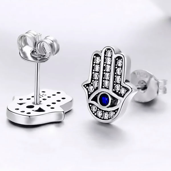 Aretes Mano de Fátima - Hamsa - Imagen 3
