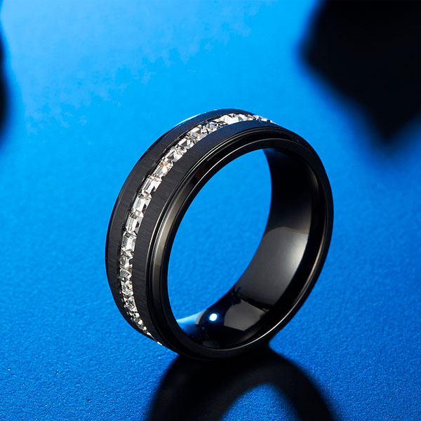 Anillo Negro Magnate, Acero - Imagen 4