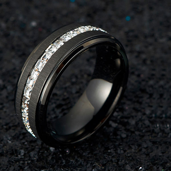 Anillo Negro Magnate, Acero - Imagen 2