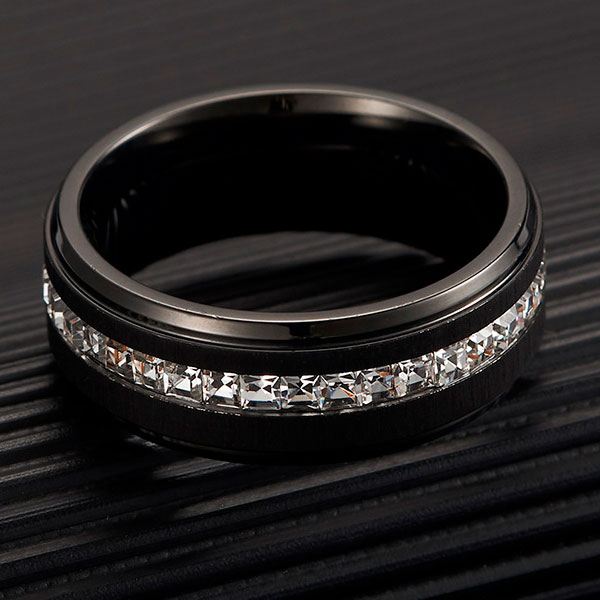 Anillo Negro Magnate, Acero - Imagen 3
